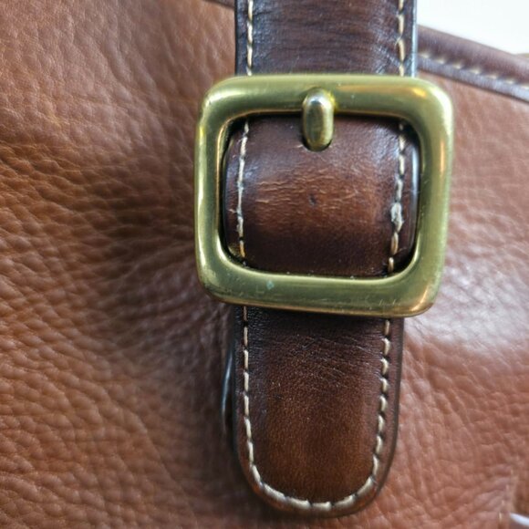 Maddox Satchel Brown Pebbled Leather Convertible Crossbody Bag Vintage Style - Picture 16 of 16